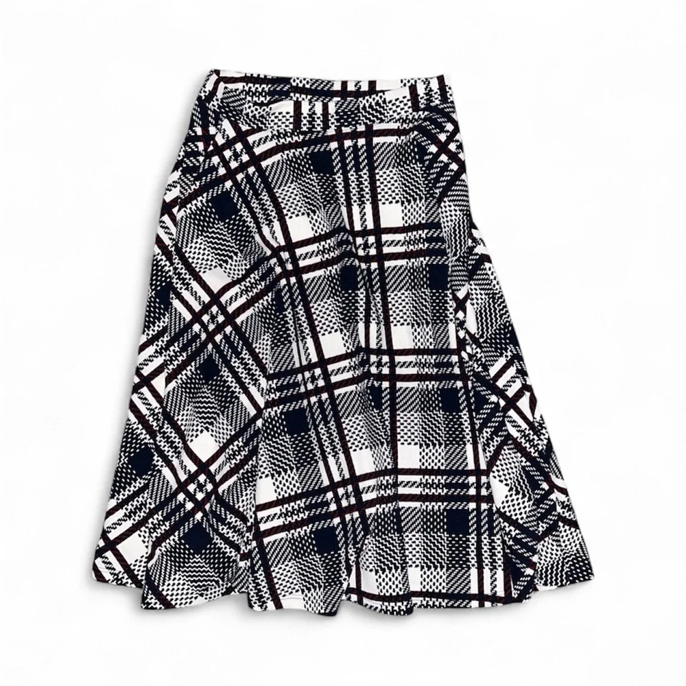 Lara Fashion blue, white, and red plaid skirt